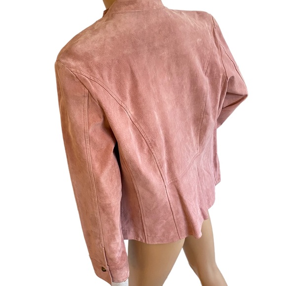 LIVE A LITTLE  | MAUVE PINK LEATHER JACKET  SZ L - Picture 7 of 16